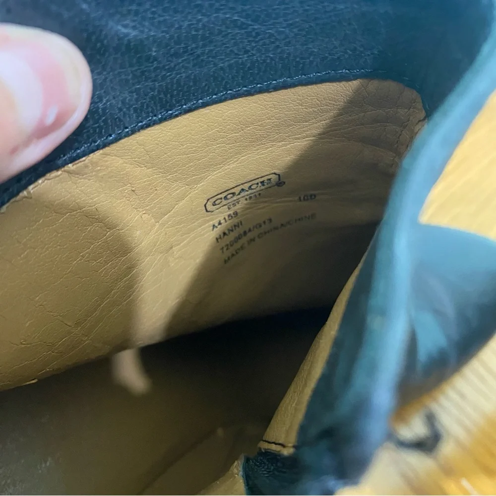 Coach‎ Hanni Leather Black Booties Heeled Sz 10 Read Description Please - Picture 13 of 15